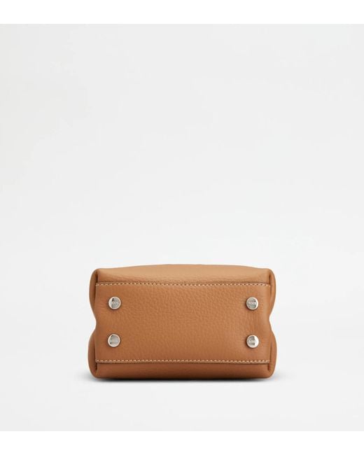 Tod's Brown T-Timeless Pendant Detailed Micro Tote Bag