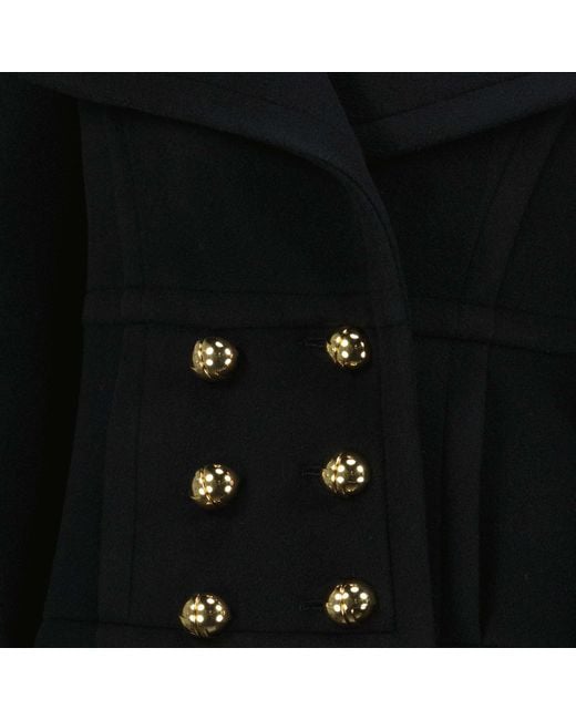 Patou Black Collared Button-Up Jacket