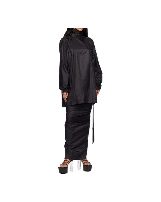 Rick Owens Black Concordians Pull On Pillar Skirt
