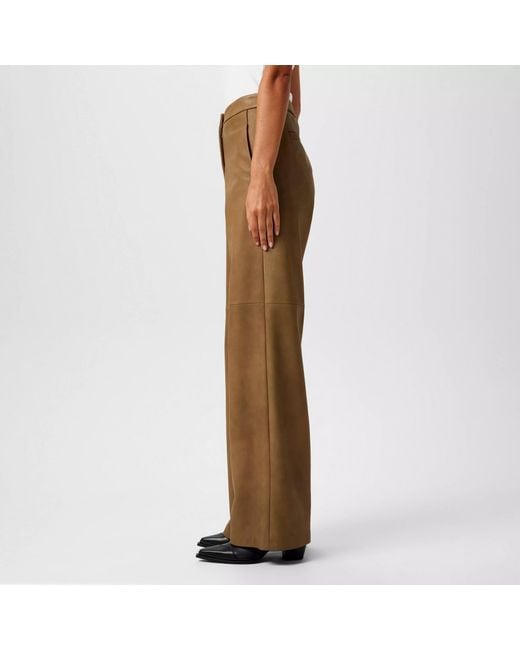 Max Mara Brown Leather Trousers