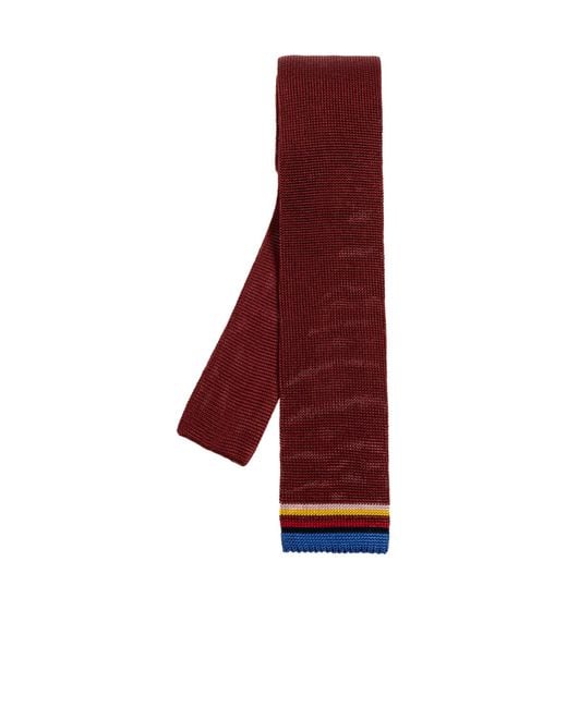 Paul Smith Red Striped-Edge Tie for men