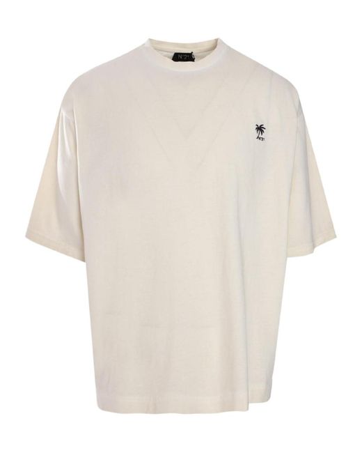 N°21 White Round Neck T-Shirt for men