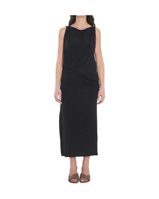 Jacquemus Black Twist Detailed Long Dress