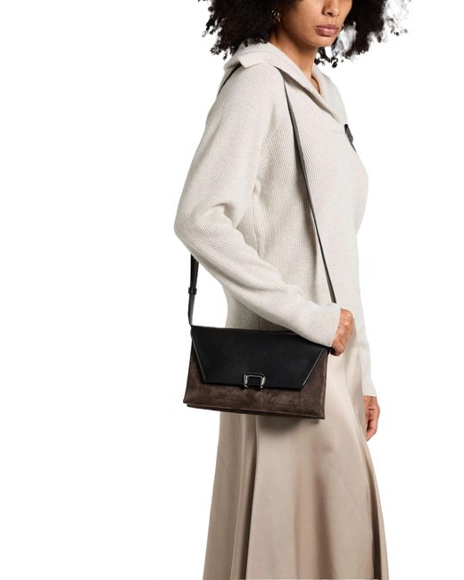 Brunello Cucinelli Black Mediumsize Twotone Crossbody Bag