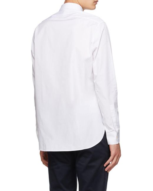 Saint Laurent White Slim Fit Long-Sleeved Shirt for men