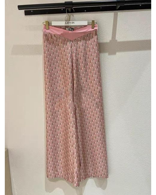Lanvin Pink Presbyopia Straight Tube Casual Pants