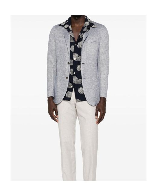 Lardini Blue Single-Breasted Buttoned Blazer for men