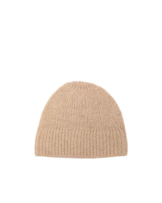 Dries Van Noten Natural Ribbed Knit Hat for men