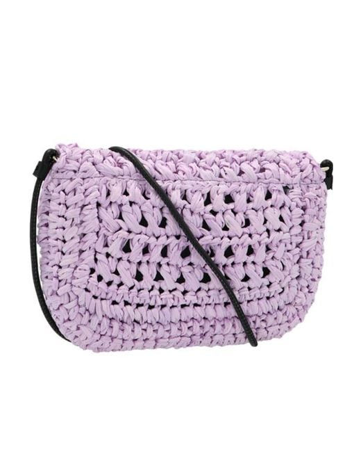 Furla Purple 1927 Raffia Shoulder Bag