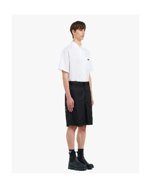 Prada Black Straight Leg Bermuda Shorts for men