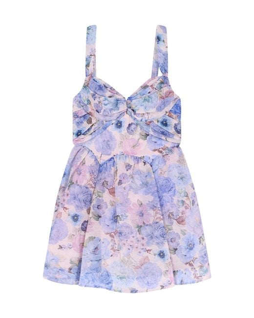 Zimmermann Purple Rebellion Drape Mini Dress