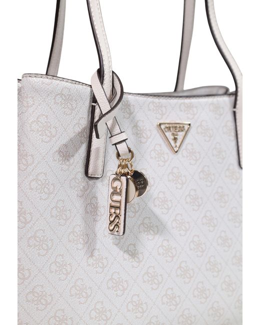 Guess White Patterned Handbag