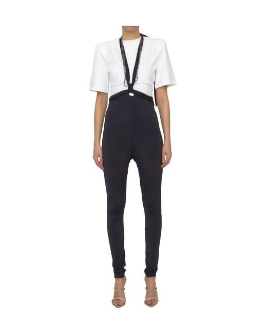 The Attico Blue The Ruby Cut Out Detailed Halterneck-Strap Leggings