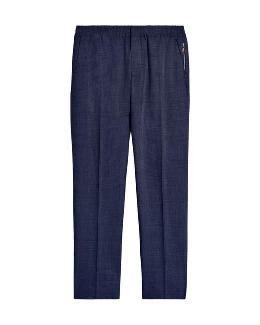 Berluti Blue Herringbone Drawstring Pants for men