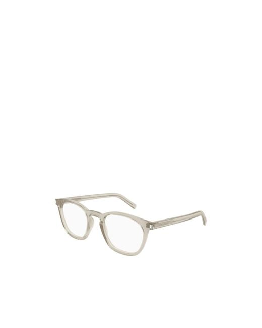 Saint Laurent White Eyewear Sl 28 Optical Glasses for men