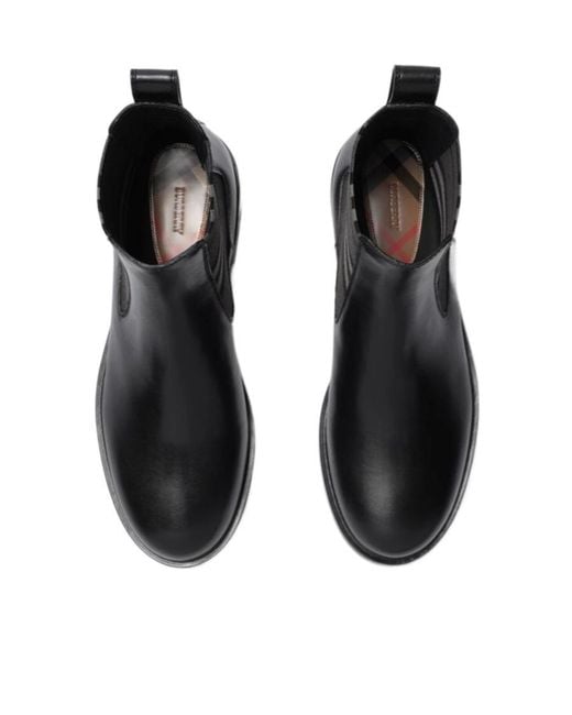 Burberry Black Pembroke Checked Ankle Boots for men
