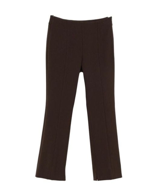 Peserico Brown Seam-Detail Side-Slit Trousers