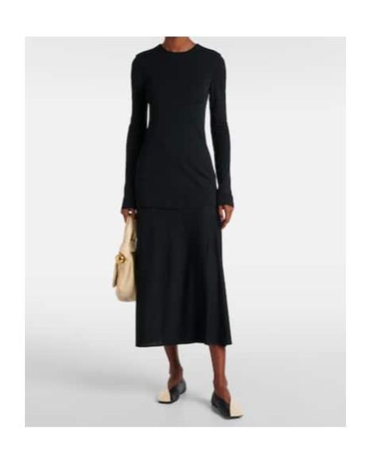 Jil Sander Black Layered Maxi Dress