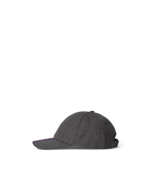 Gucci Gray Stripe Detailed Cap for men