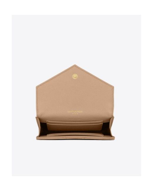 Saint Laurent Natural Small Monogram Envelope Wallet