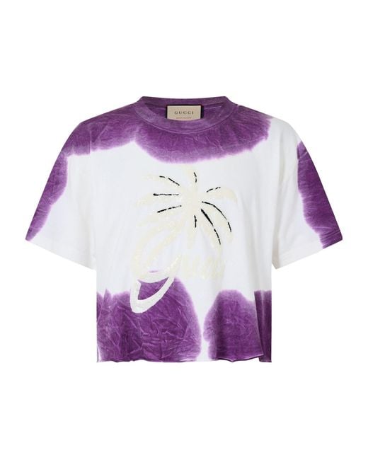Gucci Purple Cropped T-Shirts for men