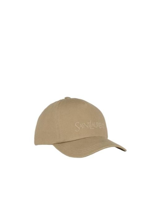 Saint Laurent Natural Logo Embroidered Baseball Cap for men