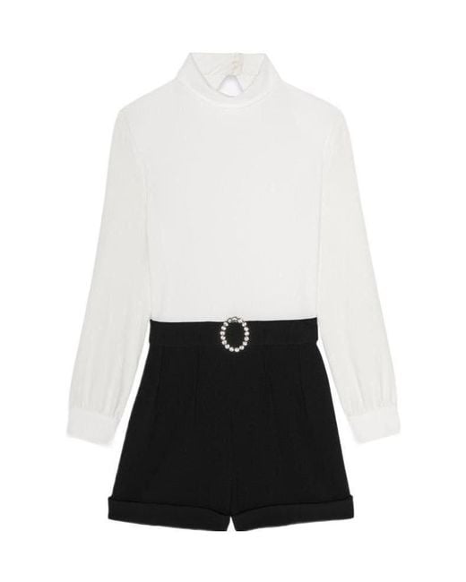 Saint Laurent White High Waist Backless Playsuit