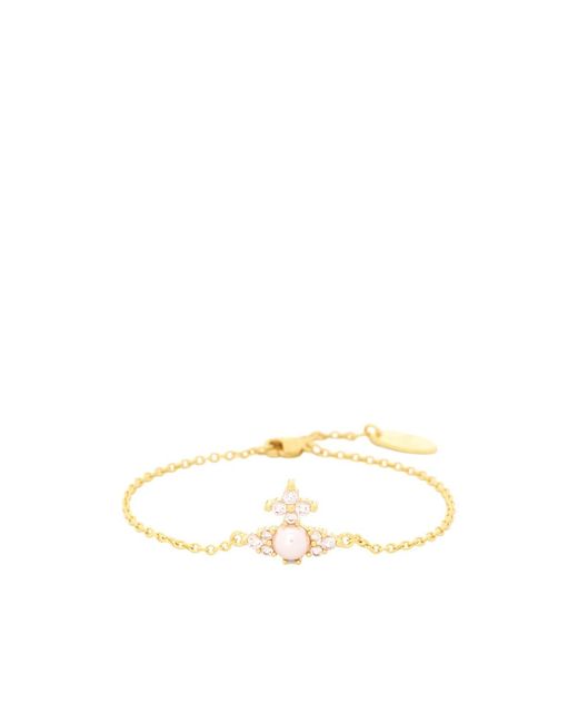 Vivienne Westwood White Feodora Orb Crystal-Embellished Bracelet
