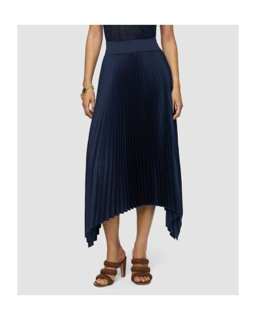 Joseph Blue Ade Knit Weave Plissé Skirt