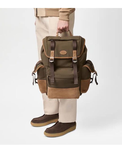 Tod's Green Flap Backpack for men