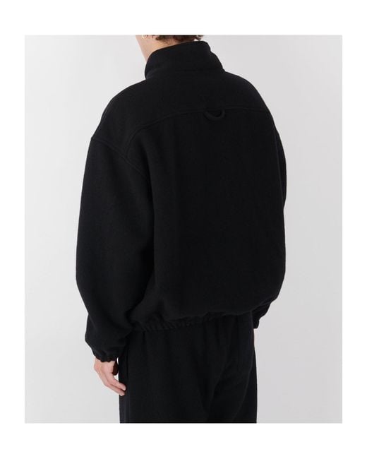 Rier Blue Half-Zip Fleece Sweatshirt for men