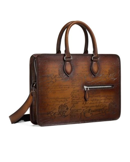 Berluti Brown Un Jour Mini Briefcase for men