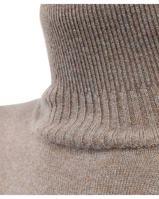 Yves Salomon Gray High-Neck Sweater