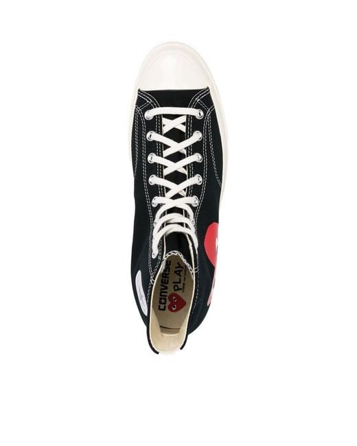 Comme des Garçons White Heart Print Logo Sneakers