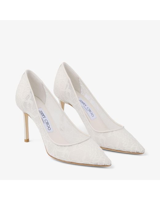 Jimmy Choo White Romy 85 Pointed-Toe High Heels