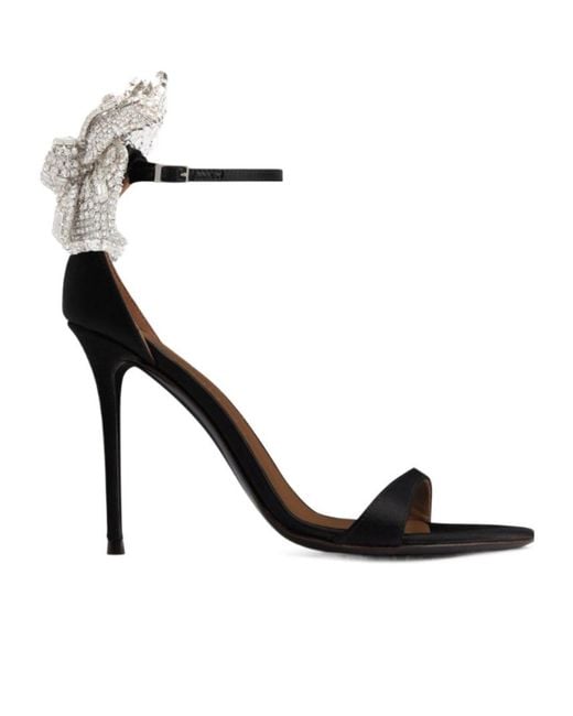 Giuseppe Zanotti White Camelia 105 Floral Heel Sandals