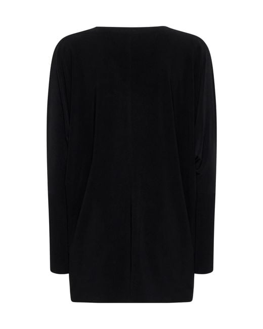 Norma Kamali Black Deep V-Neckl Knit Jumper