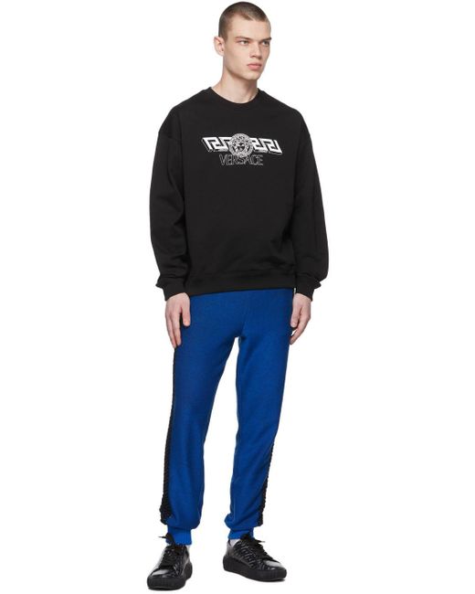 Versace Black Medusa Head Motif Crewneck Sweatshirt for men
