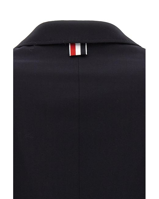 Thom Browne Blue 4-Bar Single Breasted Blazer