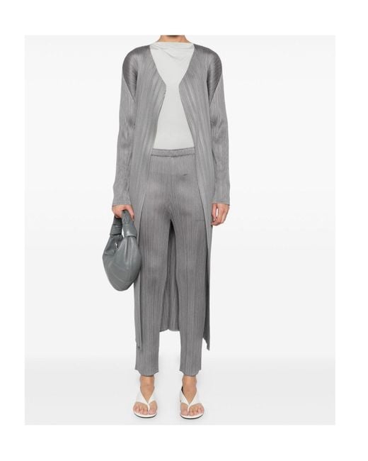 Pleats Please Issey Miyake Gray Pleated Trousers