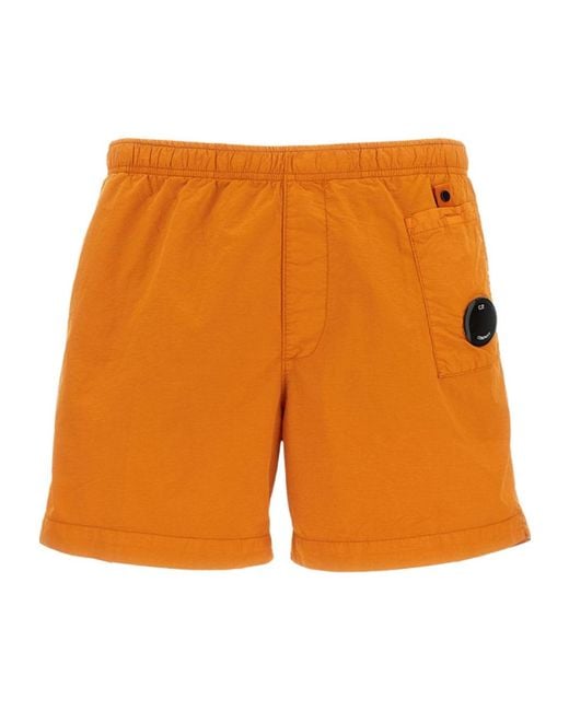 C P Company Orange Lens Detail Swim Shorts for men