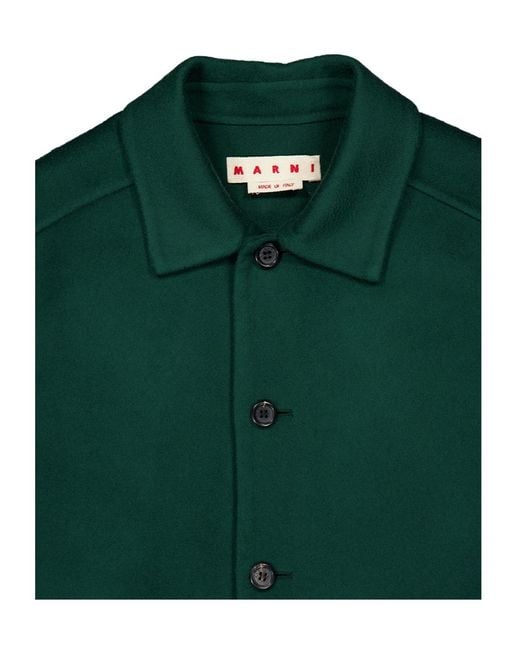 Marni Green Long-Sleeved Casual Jacket for men