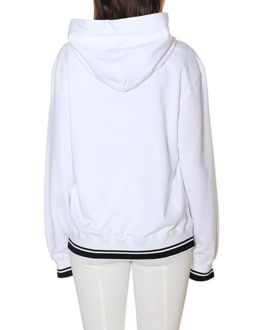 Dolce & Gabbana White Hooded Long-Sleeved Hoodie