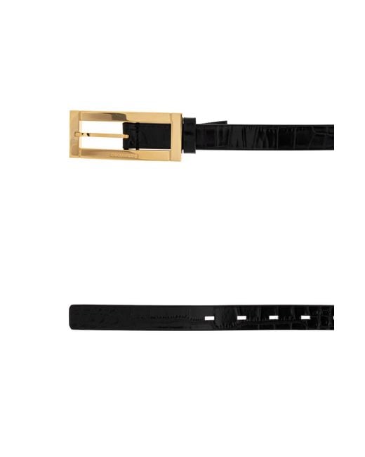 DSquared² White Logo Engraved Buckle Belt