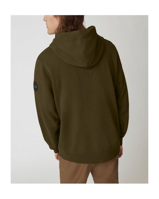 Canada Goose Green Logo Embroidered Drawstring Hoodie for men