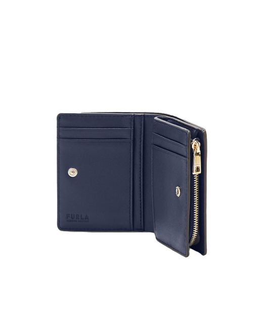 Furla Blue Double-Fold Wallet