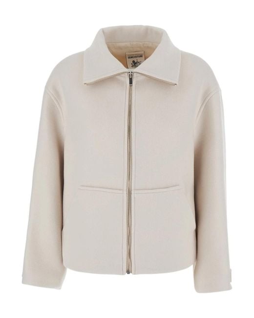 Semicouture Multicolor Long-Sleeve Casual Jacket With A Collar
