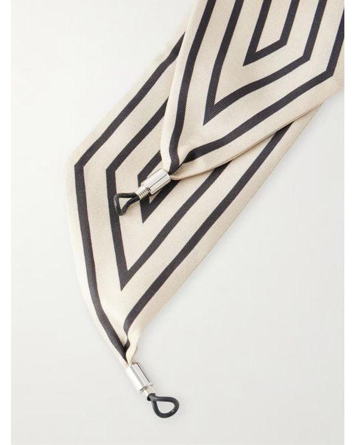 Totême White Printed Silk-Twill Scarf