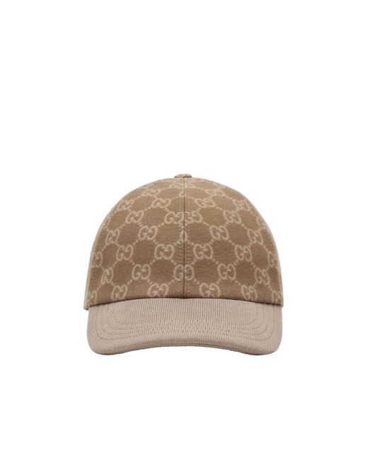 Gucci Brown Gg Monogram Flannel Baseball Cap for men