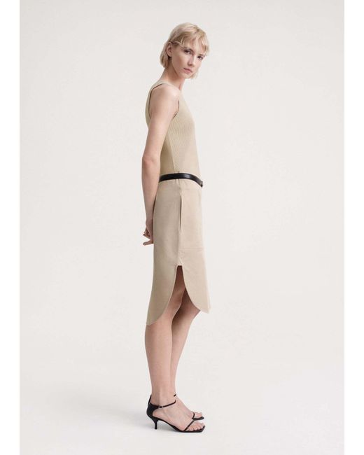 Totême Natural Ribbed-Knit One-Shoulder Top